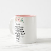 お前のメッセージを持つ新郎の感謝してい贈り物の母 ツートーンマグカップ (正面左)