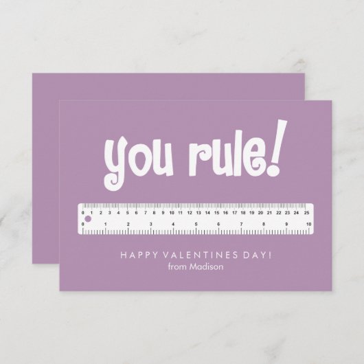 お前のルールだ!キッズクラスルームのバレンタイン 招待状 (正面/裏面)