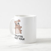 お前の事でぶつぶつ言ってるおもしろい犬プリン コーヒーマグカップ (正面左)