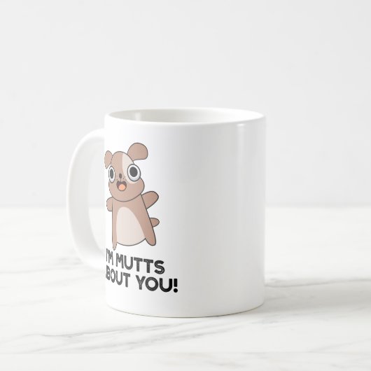 お前の事でぶつぶつ言ってるおもしろい犬プリン コーヒーマグカップ (正面左)