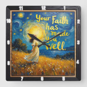 お前の信仰は実に立派だ スクエア壁時計 (正面)