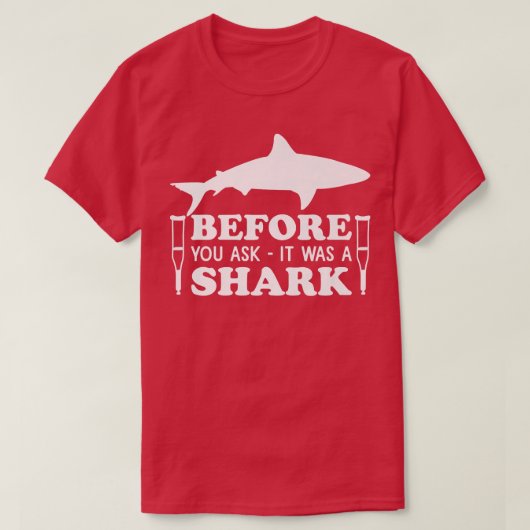 お前の前頼にサメの骨折レッグ43 Tシャツ (デザイン正面)