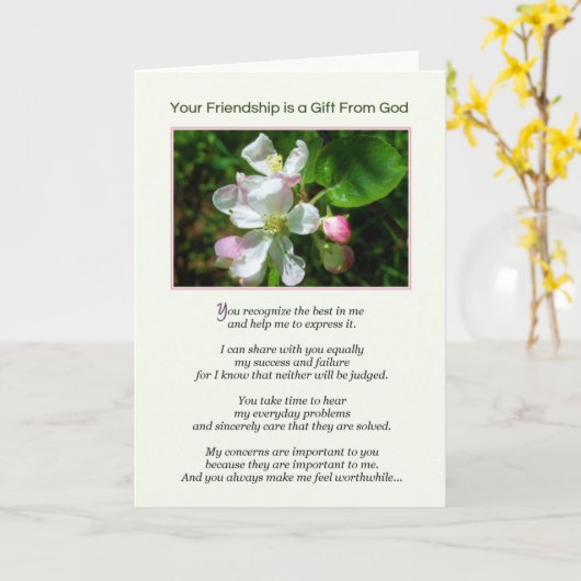 お前の友情は神からの贈り物だ カード (黄色い花)