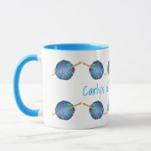 お前の名パーソナライズされた前で時間を切れ マグカップ (左)