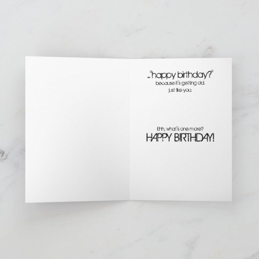 お前の名刺みたいに年を取って誕生日 カード (内部)