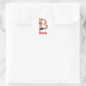 お前の名前はここだ!カスタムレターBテディベアサンタス ラウンドシール (バッグ)