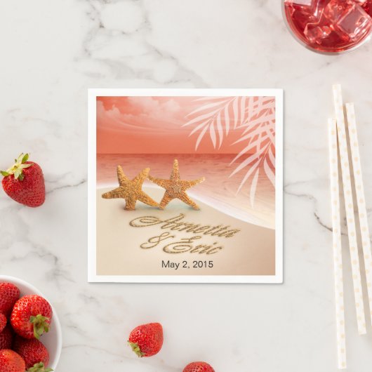 お前の名前を砂に入れるヒトデのカップル スタンダードカクテルナプキン (インサイチュ)