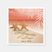 お前の名前を砂に入れるヒトデのカップル スタンダードカクテルナプキン (正面)