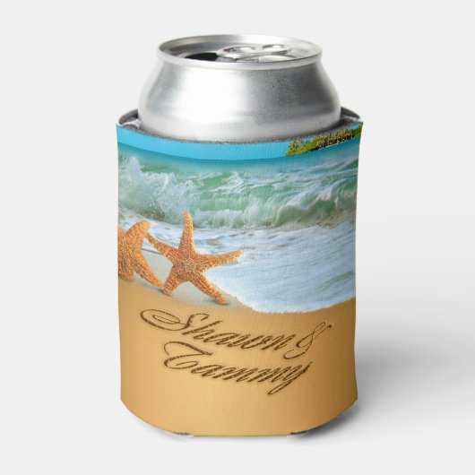 お前の名前を砂に入れるヒトデのカップル 缶クーラー (缶正面)