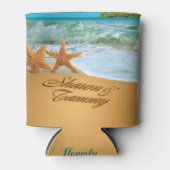 お前の名前を砂に入れるヒトデのカップル 缶クーラー (正面)