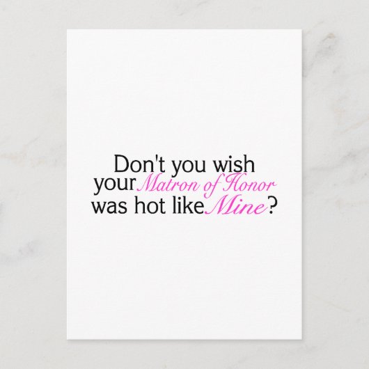 お前の名誉のマトロンが美みたいに熱かったらいいじゃないか ポストカード (正面)