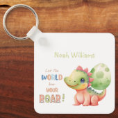 お前の吠え声は世間に聴かせろかわいい水彩ディノ キーホルダー (正面)