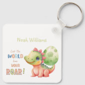 お前の吠え声は世間に聴かせろかわいい水彩ディノ キーホルダー (裏面)