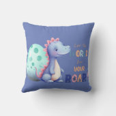 お前の吠え声は世間に聴かせろかわいい水彩ディノ クッション (裏面)