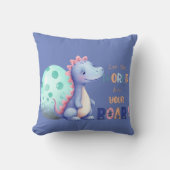 お前の吠え声は世間に聴かせろかわいい水彩ディノ クッション (正面)