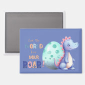 お前の吠え声は世間に聴かせろかわいい水彩ディノ マグネット (正面/裏面)