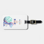 お前の吠え声は世間に聴かせろかわいい水彩ディノ ラゲッジタグ (正面横)