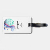 お前の吠え声は世間に聴かせろかわいい水彩ディノ ラゲッジタグ (裏面横)