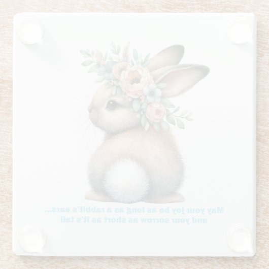 お前の喜びはウサギの耳の長さでありますように ガラスコースター (裏面)