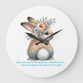 お前の喜びはウサギの耳の長さでありますように ラージ壁時計