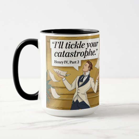お前の大惨事をくすぐる:エレガントおもしろい引用文 マグカップ (左)