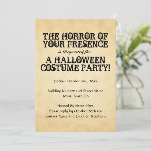 お前の存在に対する恐怖。ハローウィンパーティ。 招待状 (スタンド正面)