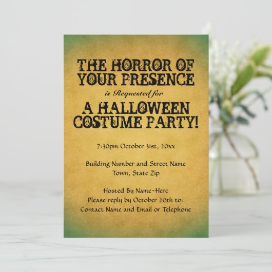 お前の存在に対する恐怖。ハローウィンパーティ。 招待状 (スタンド正面)
