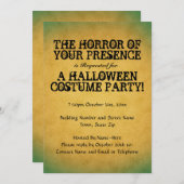 お前の存在に対する恐怖。ハローウィンパーティ。 招待状 (正面/裏面)