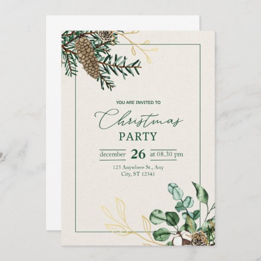 「お前の存在は名誉を得た:クリスマスの招待券 招待状 (正面/裏面)