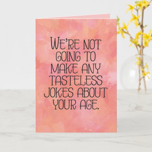 「お前の年齢について無味乾燥なジョーク」おもしろい誕生日 カード (黄色い花)