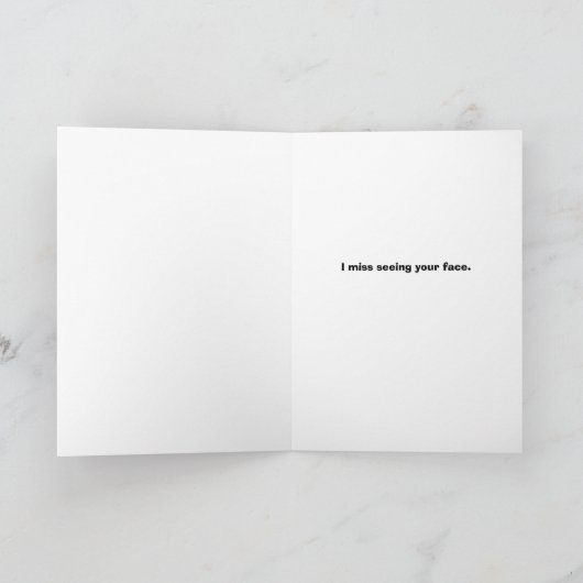 お前の恋しく思顔の太った猫が顔マスクで見える シーズンカード (内部)