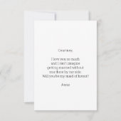 お前の提案がなければ私は言えないメイド・オブ・オーナー（花嫁付き添い人） サンキューカード (裏面)