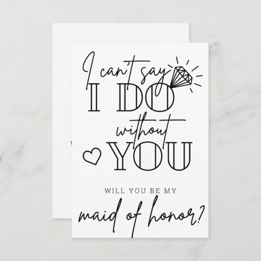 お前の提案がなければ私は言えないメイド・オブ・オーナー（花嫁付き添い人） サンキューカード (正面/裏面)