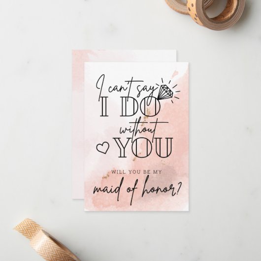 お前の提案がなければ私は言えないメイド・オブ・オーナー（花嫁付き添い人） ノートカード (正面/裏面インサイチュ)