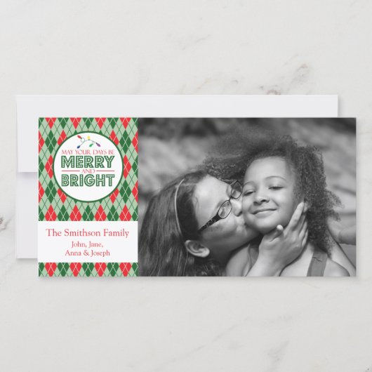 お前の日アーガイルが聖降誕祭お目出度う写真 シーズンカード (正面)