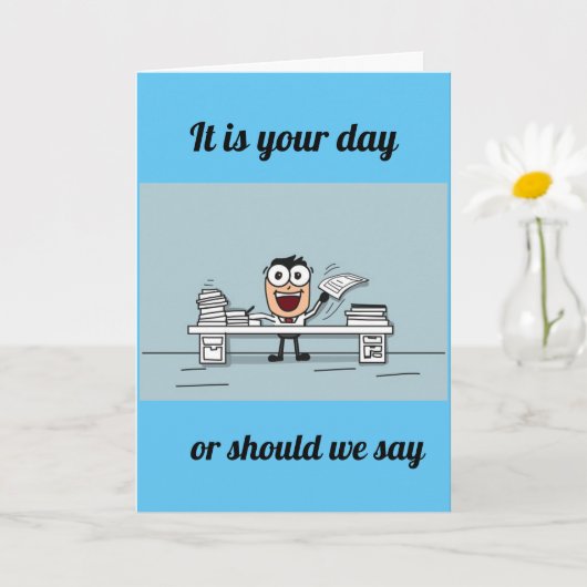 お前の最後の日だ！ハッピー**退職**カード カード (小さな植物)