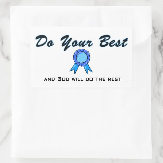 お前の最高の為に、神が残りの事を為す 長方形シール (バッグ)