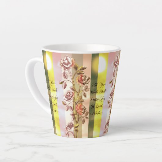 お前の業は皆お前を賞める カフェラテマグ (左アングル)