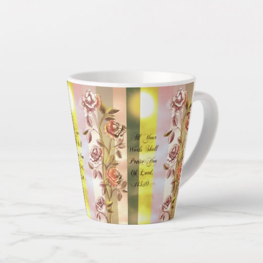 お前の業は皆お前を賞める カフェラテマグ (右アングル)