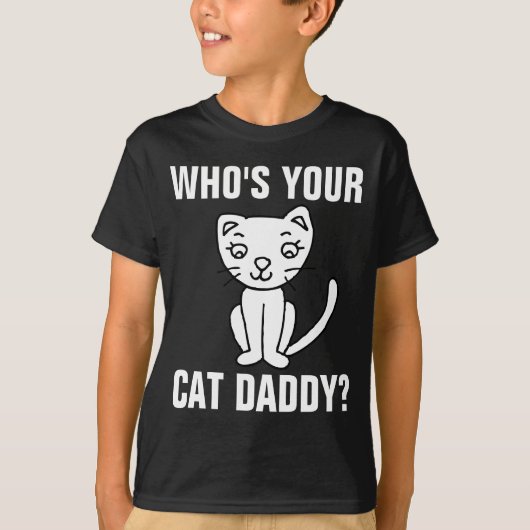 お前の猫のパパは誰だ?(パパ)少年用Tシャ10代のツ Tシャツ (正面)