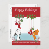 お前の獣医院でペットを連れて行く休日の挨拶 シーズンポストカード (正面/裏面)