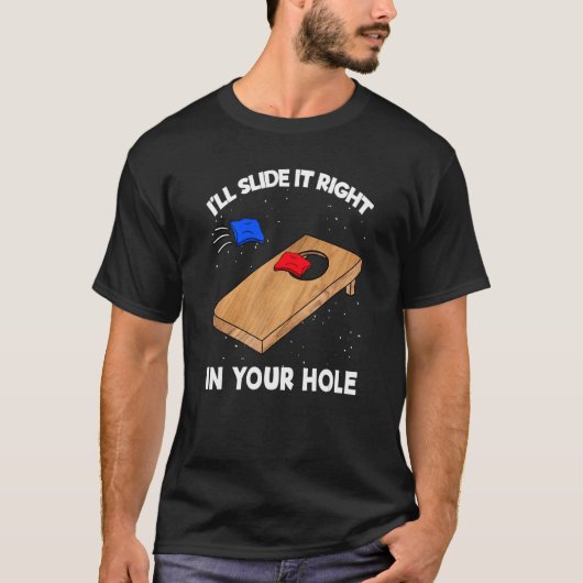 お前の穴のコーンホールビーンBで右にスライドさせる Tシャツ (正面)