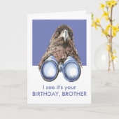 お前の誕生日おもしろいバードウォッチャーBROTHERだ カード (黄色い花)