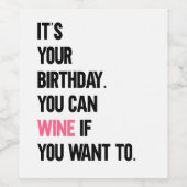 お前の誕生日でワインラベルが付く ワインラベル (シングルラベル)