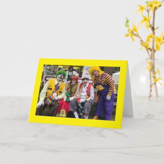 お前の誕生日のまわりにに道化をしない カード (黄色い花)