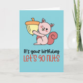 お前の誕生日は行くぞナッツおもしろい誕生日 カード (正面)