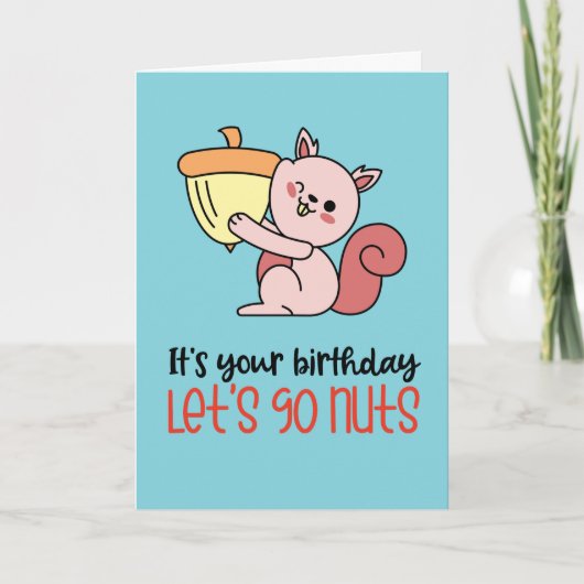 お前の誕生日は行くぞナッツおもしろい誕生日 カード (正面)