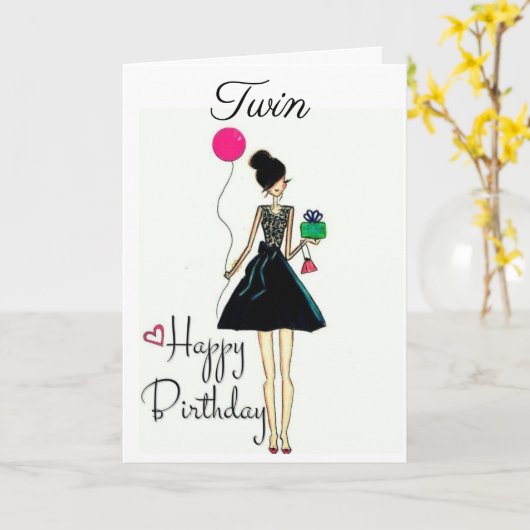 **お前の誕生日!!!!** **双子** カード (黄色い花)