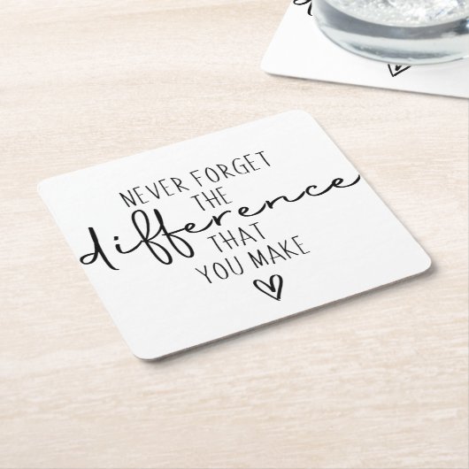 お前の違忘れいはありがとう スクエアペーパーコースター (アングル)