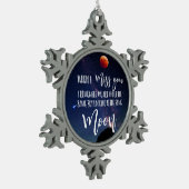 お前の遠恋しく思い家族の月 スノーフレークピューターオーナメント (左)